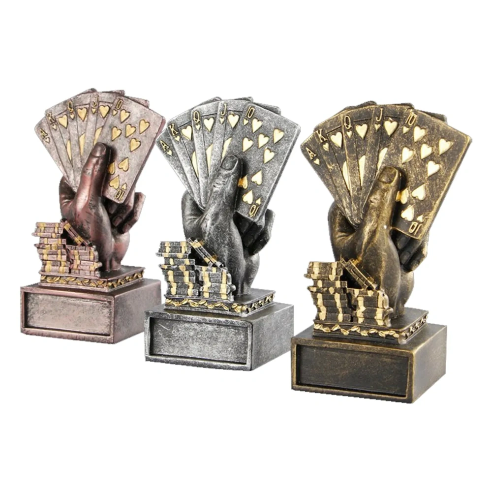 Bespoke royal flush poker award with personalized engraving plate Small Order supplier