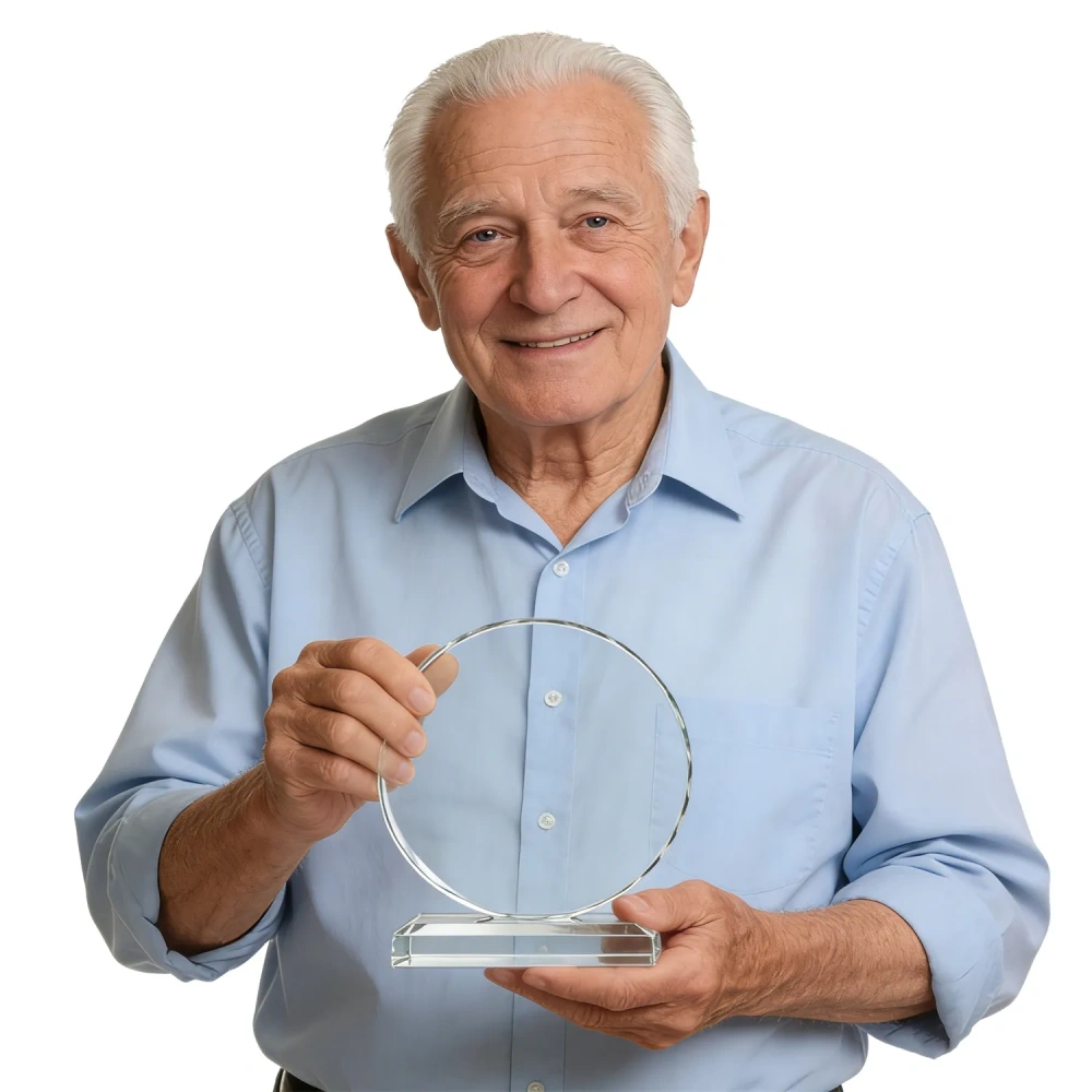 Modern Crystal Retirement Plaque