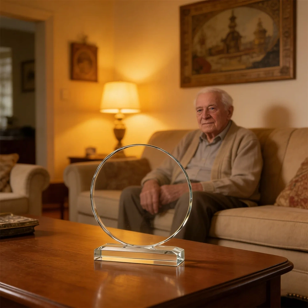 Modern Crystal Retirement Plaque