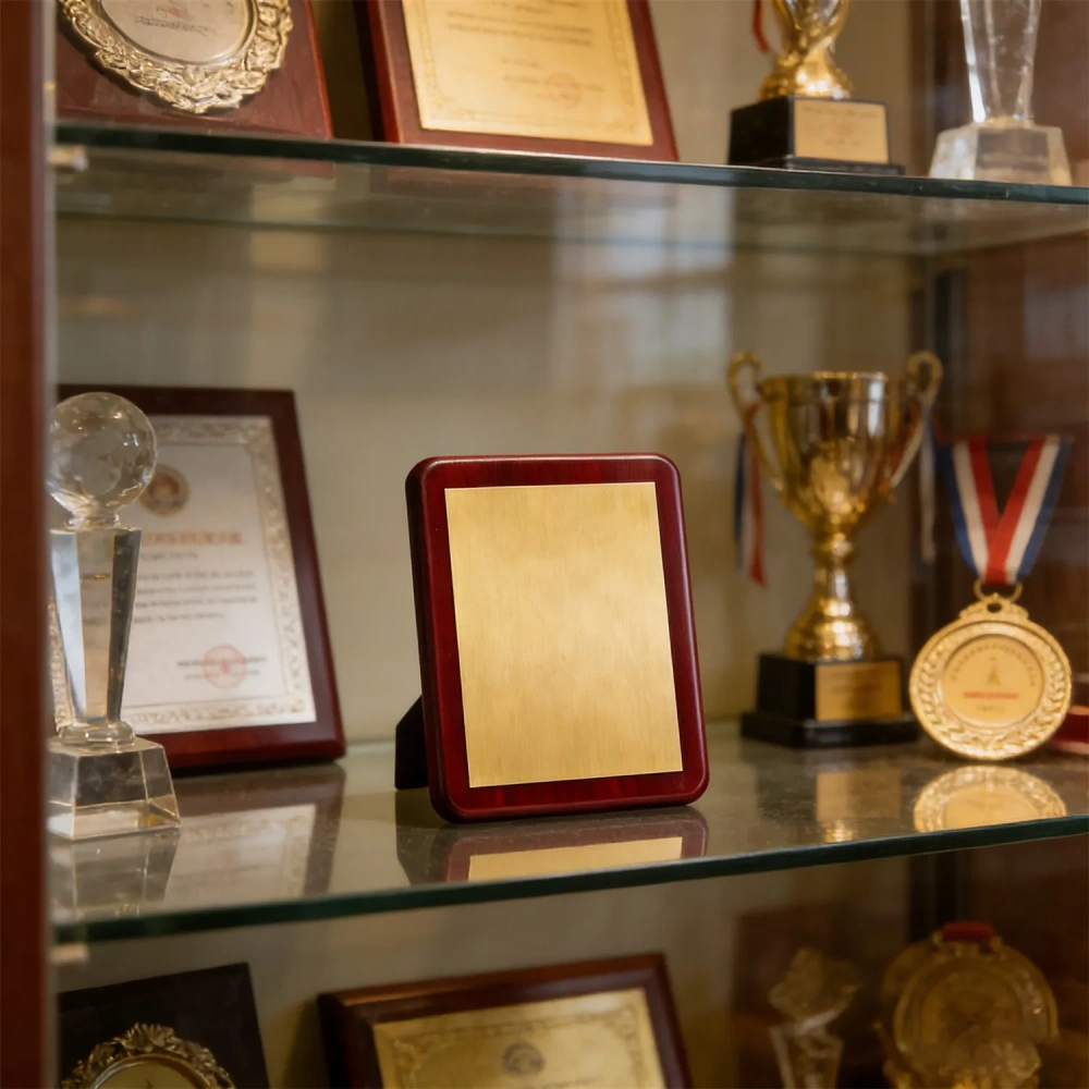 Corporate Retirement Plaque - Walnut wood