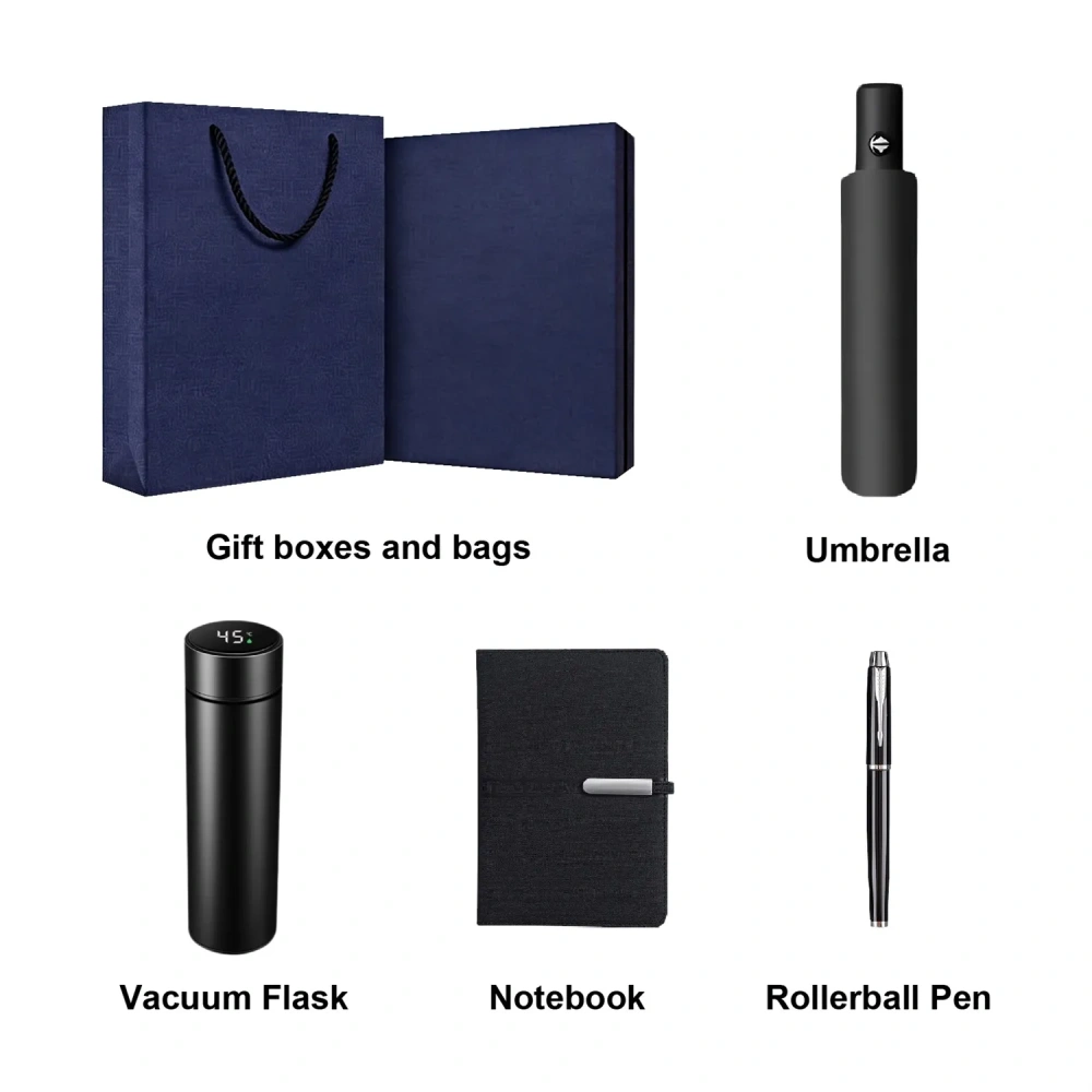 Deluxe 3-piece Business Notebook & Flask Set - Bulk Order