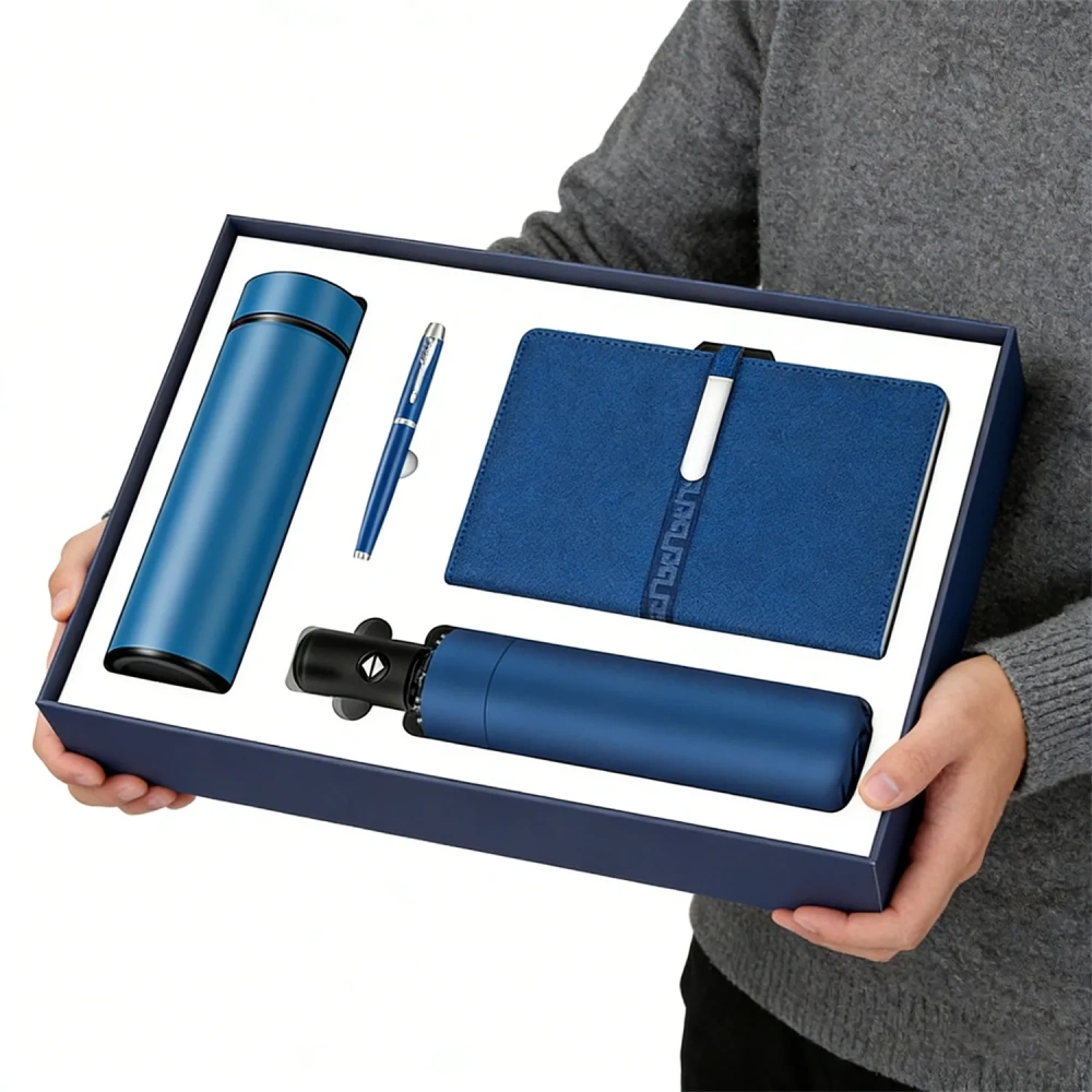Deluxe 3-piece Business Notebook & Flask Set - Bulk Order