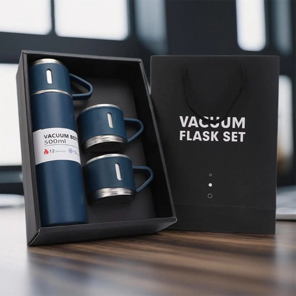 Stainless Steel Vacuum Flask & Cup Gift Set - Corporate Gift