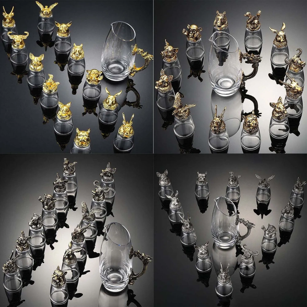 Luxury Chinese Zodiac Crystal Whiskey Glass Set - Low MOQ