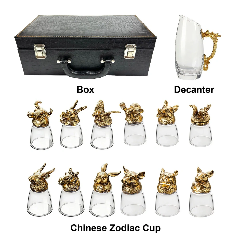 Luxury Chinese Zodiac Crystal Whiskey Glass Set - Low MOQ