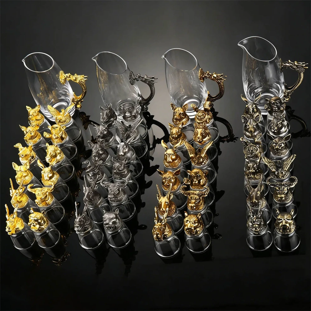 Luxury Chinese Zodiac Crystal Whiskey Glass Set - Low MOQ