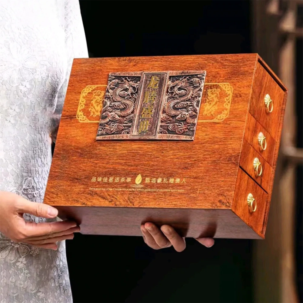 4-Tier Dragon Motif Chinese Tea Discovery Chest - Supplier