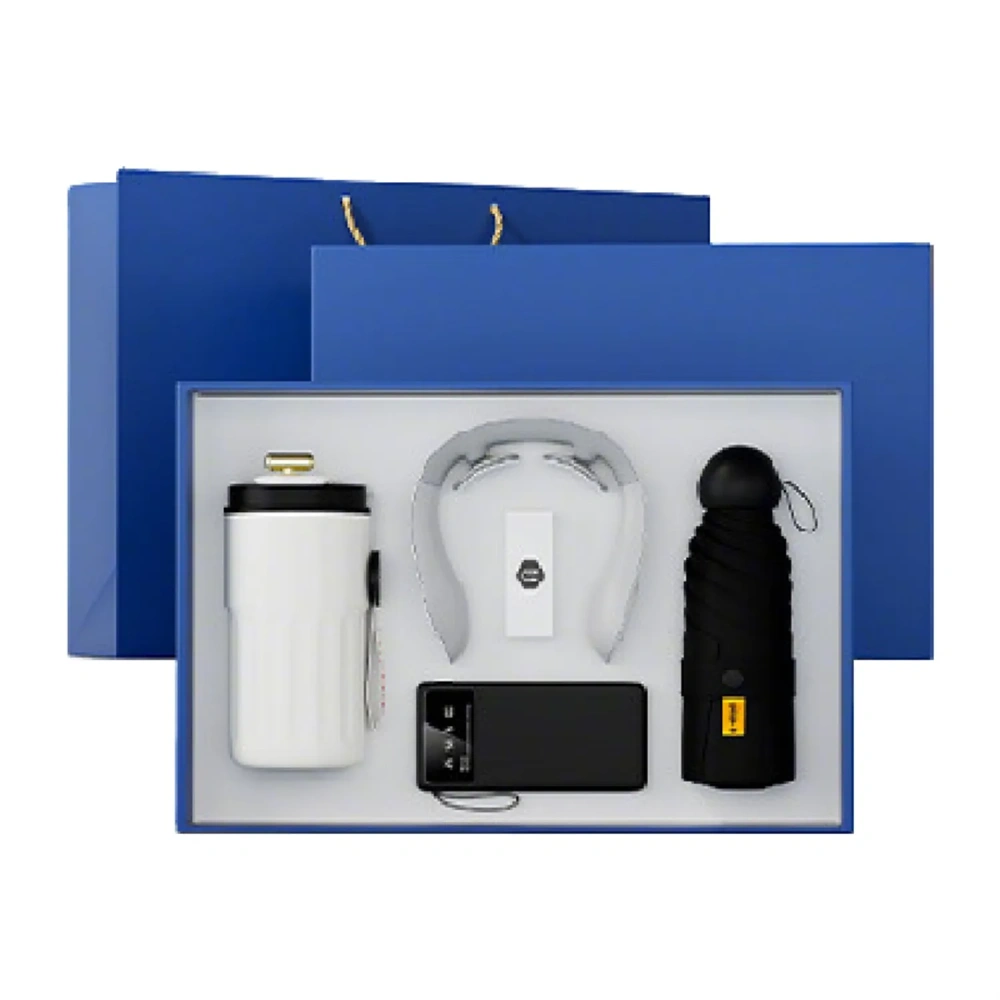 Executive Navy Blue Tech & Insulated Flask Set - Low MOQ