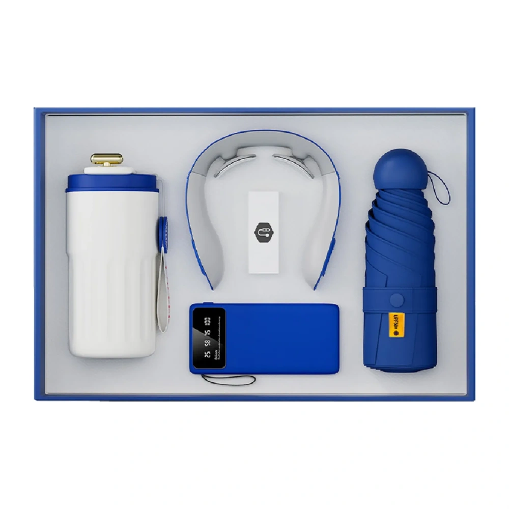 Executive Navy Blue Tech & Insulated Flask Set - Low MOQ