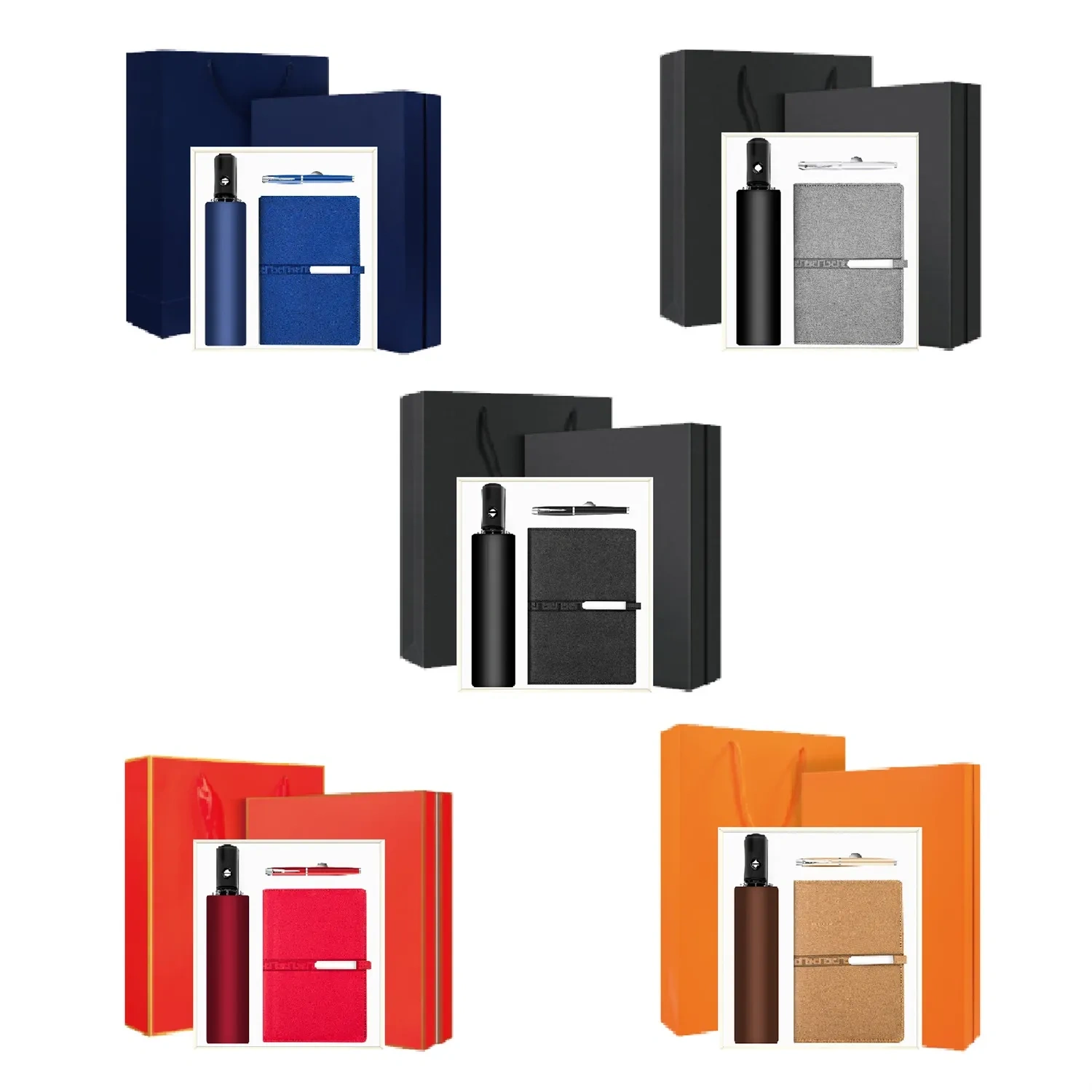 3-in-1 Customized Notebook, Pen & Umbrella Set - Wholesale