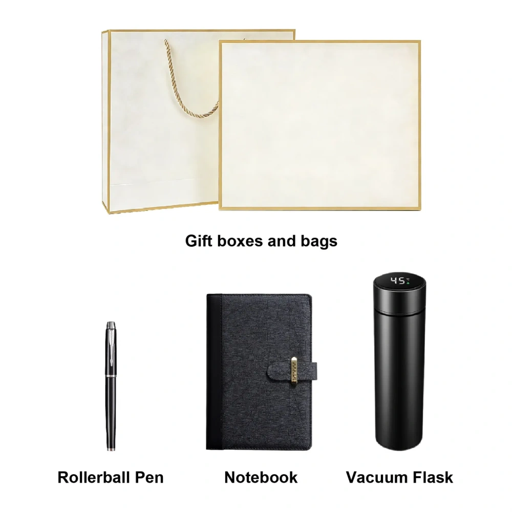 Premium 3-in-1 Executive Notebook & Flask Set - Low MOQ