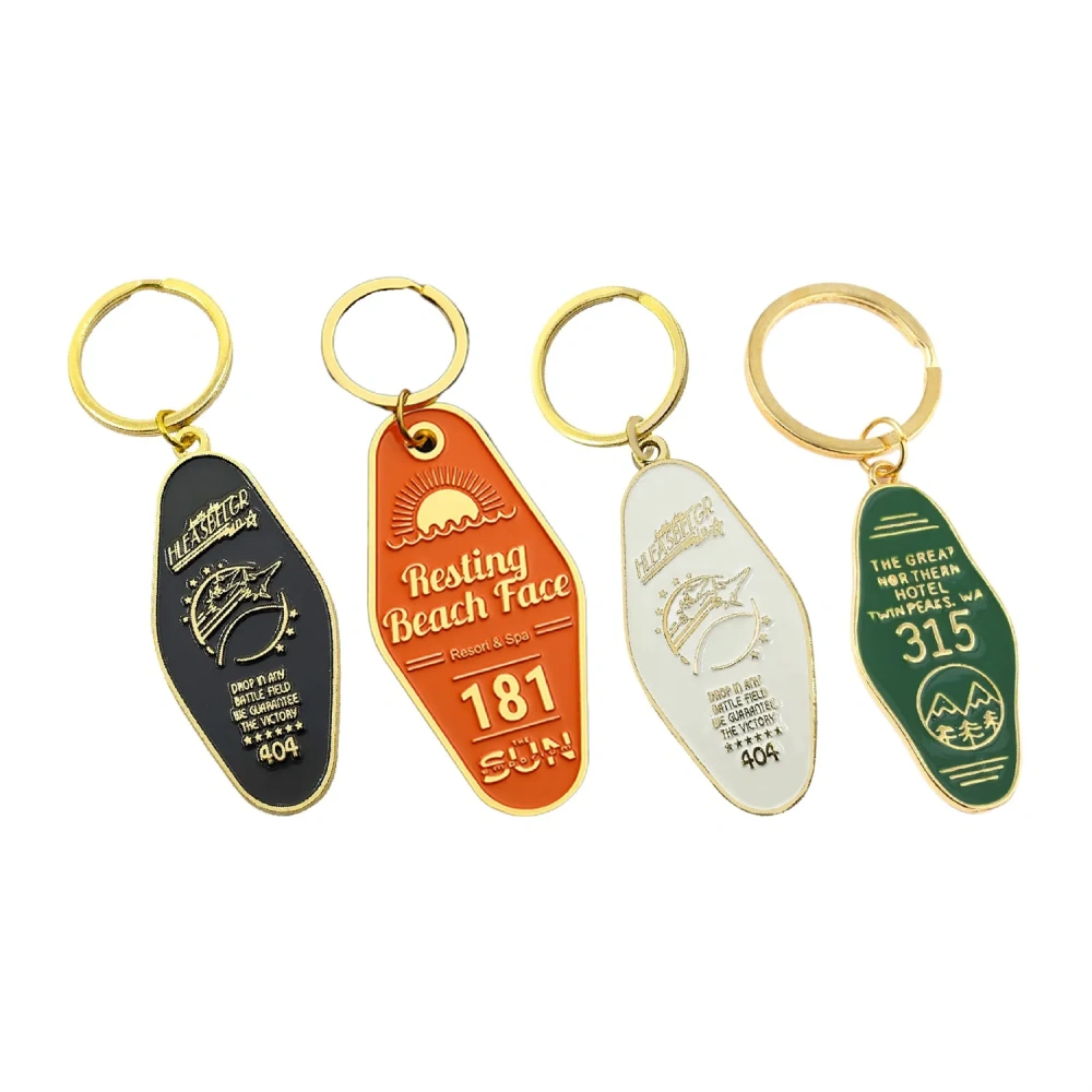 Vintage Retro Hotel Keychain - Bulk Customization