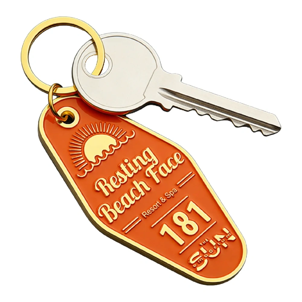 Vintage Retro Hotel Keychain - Bulk Customization