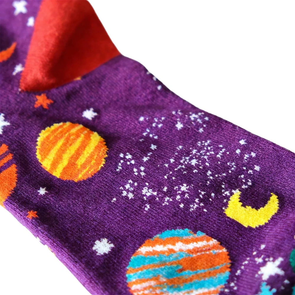 Space-Themed Crew Socks - Personalized Logo