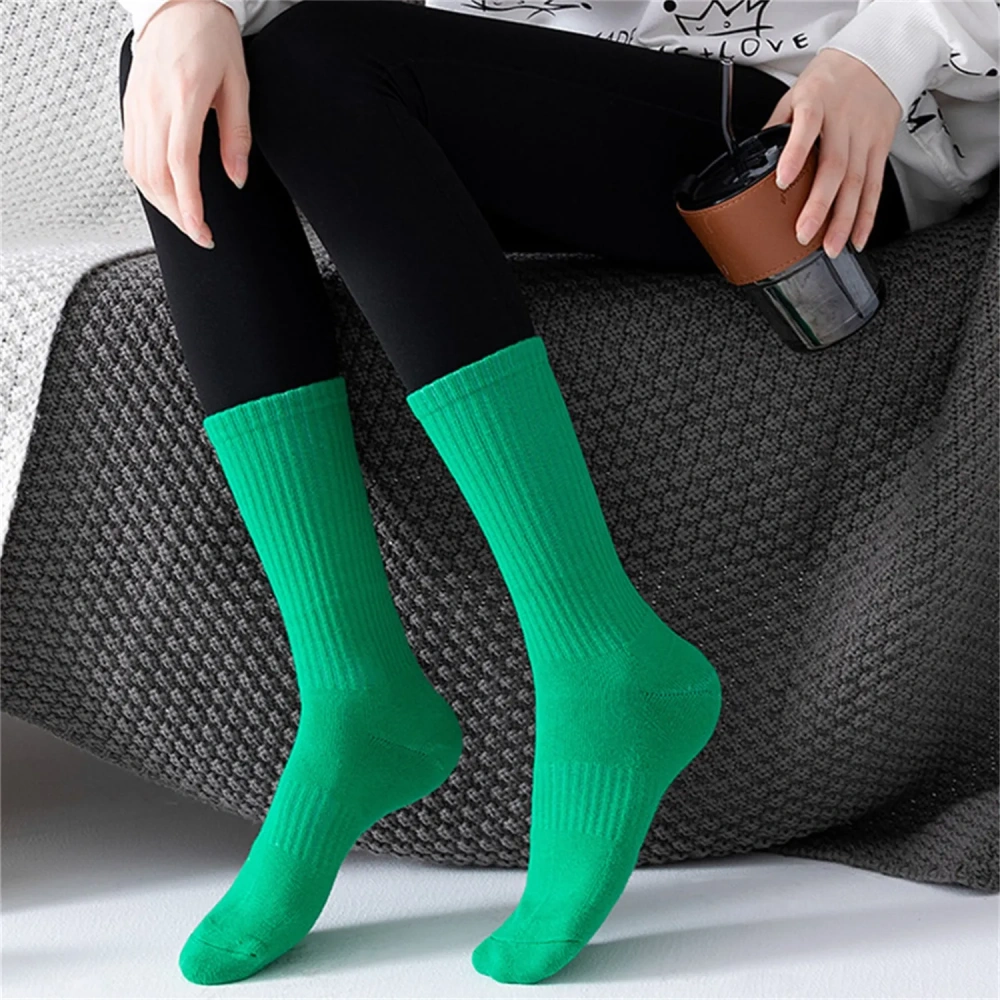 Solid Ribbed Crew Socks - Bulk Wholesale