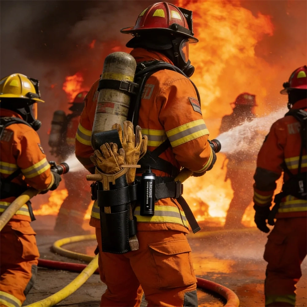 Leather Firefighter Gear Holder - Custom Logo