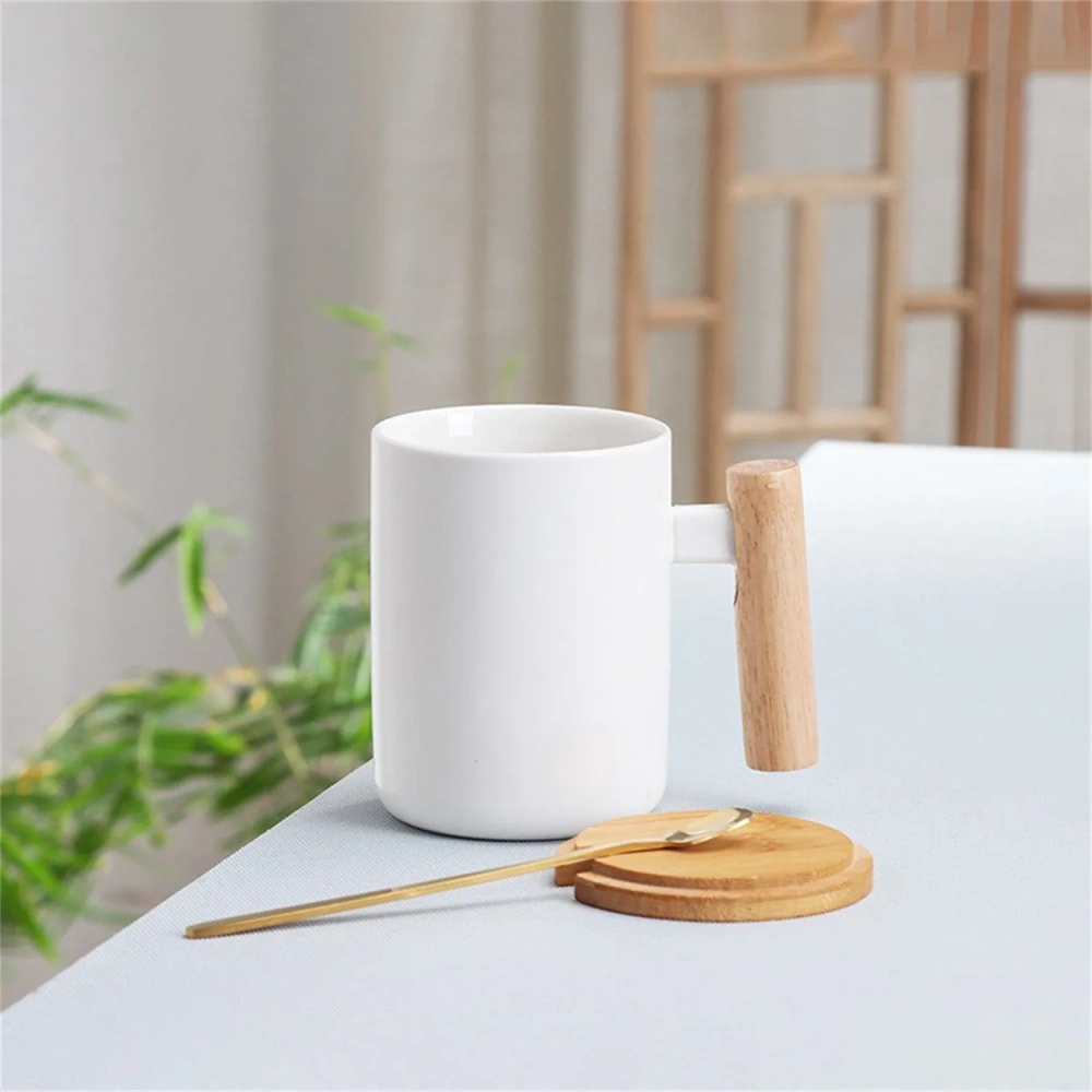 Ceramic Wood Handle Mug Set - Premium Gift Box
