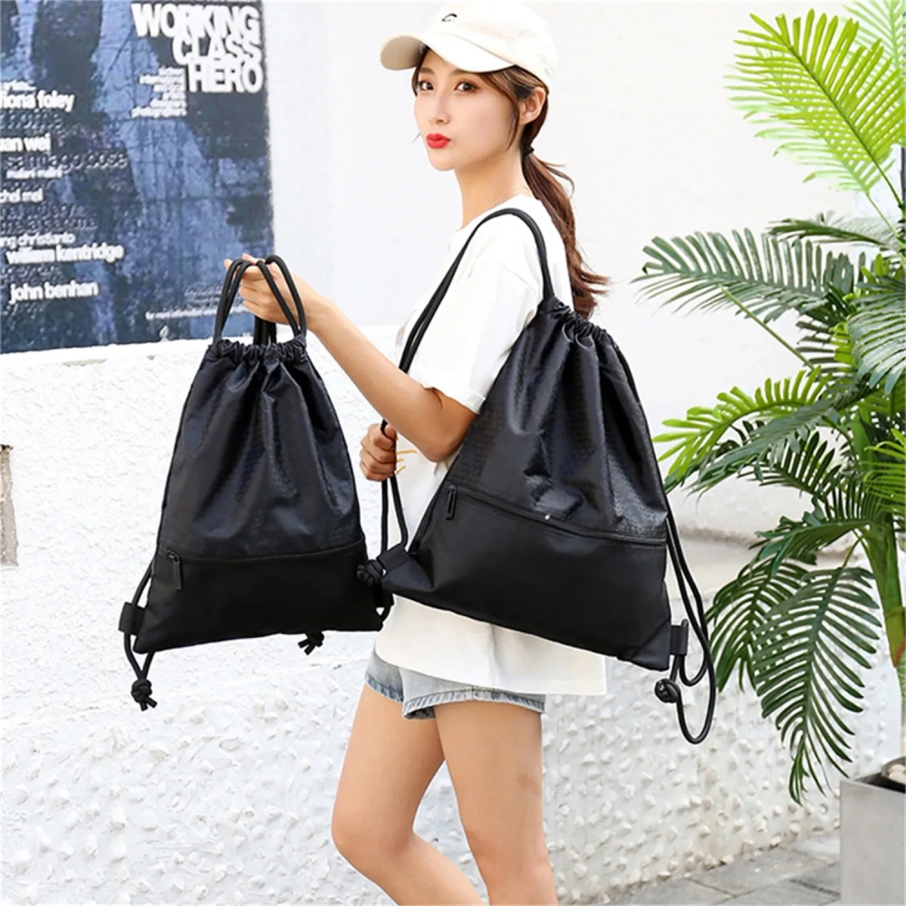 Drawstring Backpack with Zipper Pocket - Customized