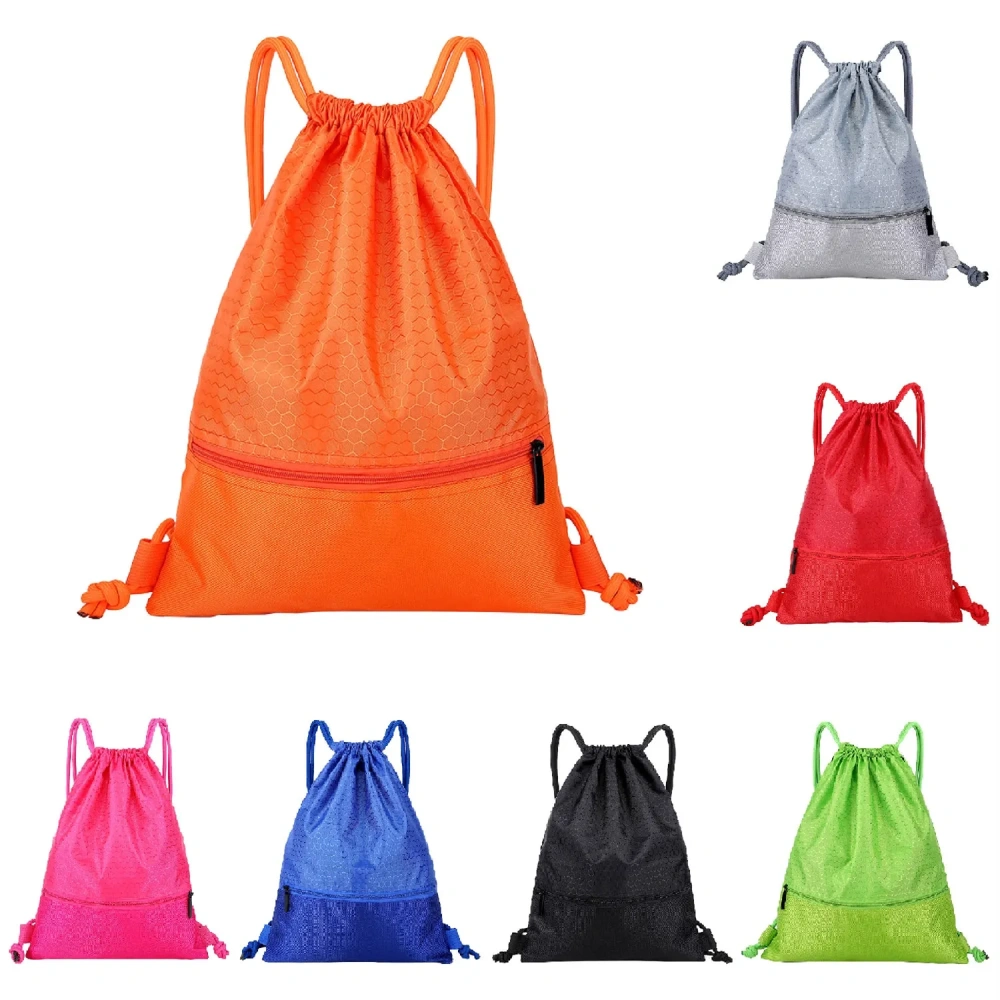 Drawstring Backpack with Zipper Pocket - Customized