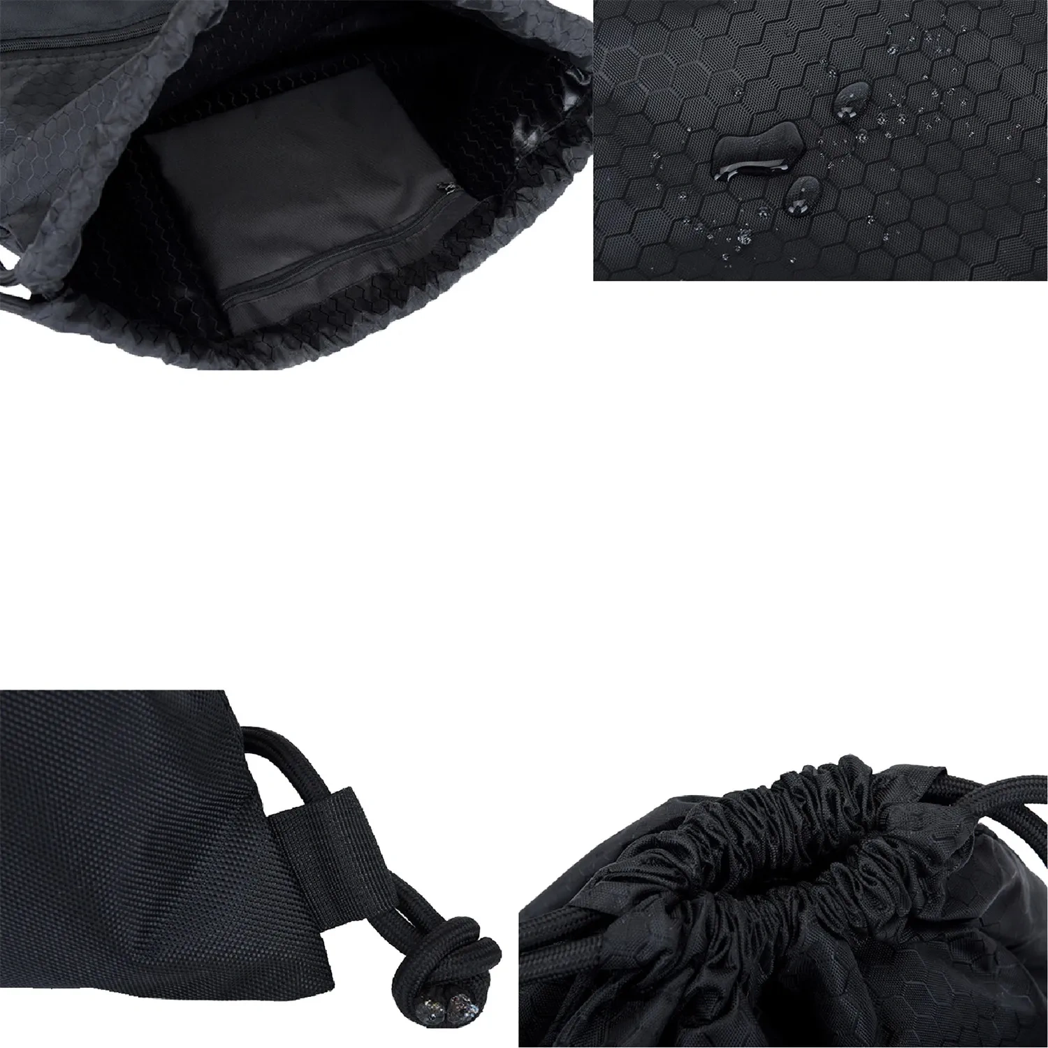 Drawstring Backpack with Zipper Pocket - Customized
