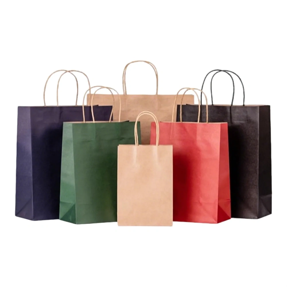 Recycled Brown Kraft Paper Shopping Bags - Bulk