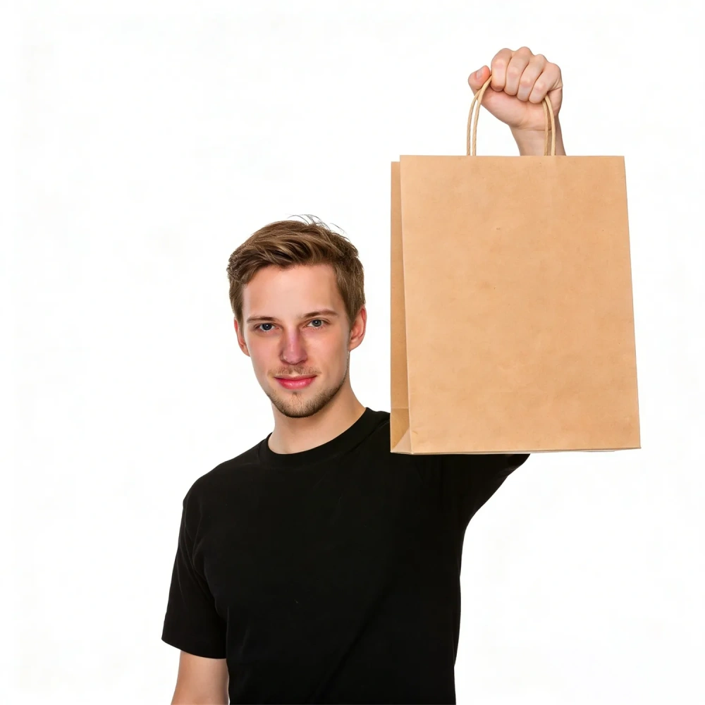 Recycled Brown Kraft Paper Shopping Bags - Bulk