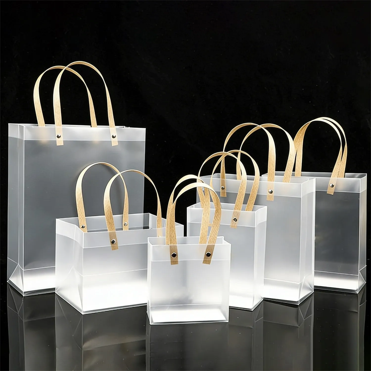 Frosted Clear PVC/PP Gift Bags - Wholesale