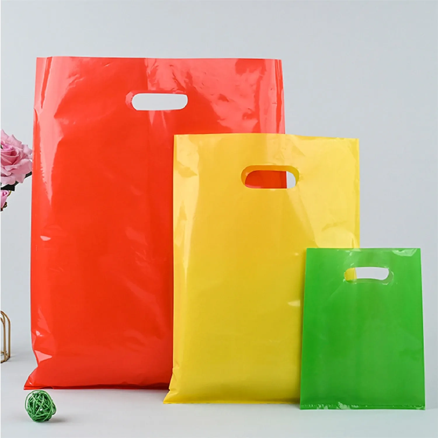 Plain Die-Cut Handle Plastic Bags - Bulk Order