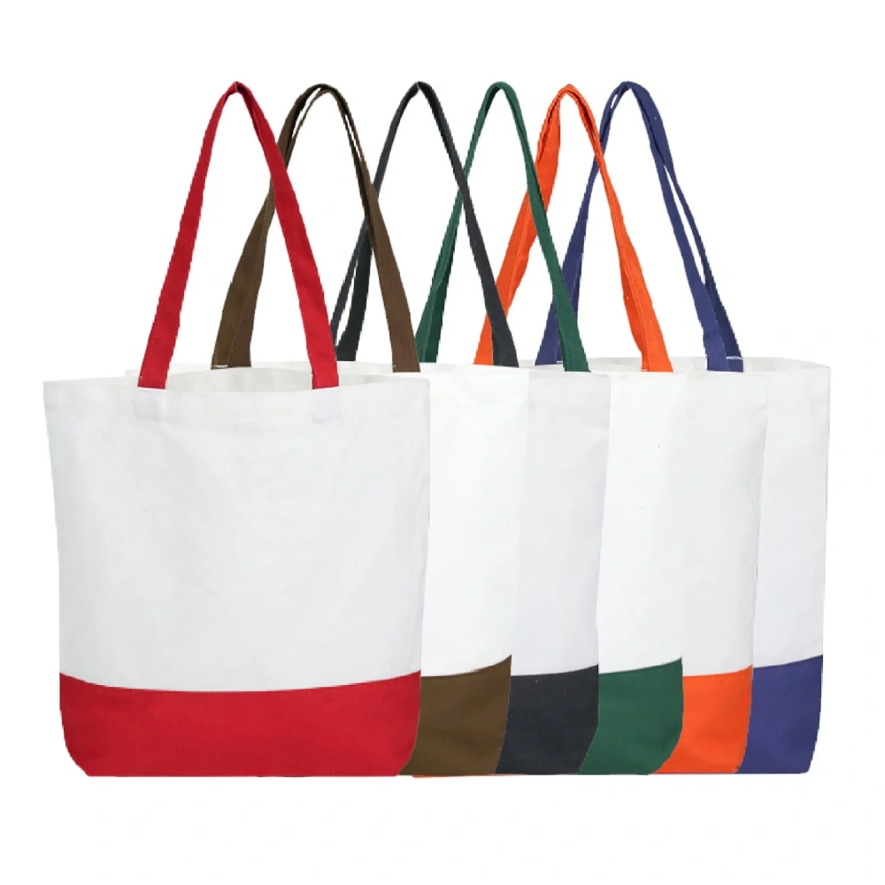 Two-Tone Cotton Canvas Totes - Customized