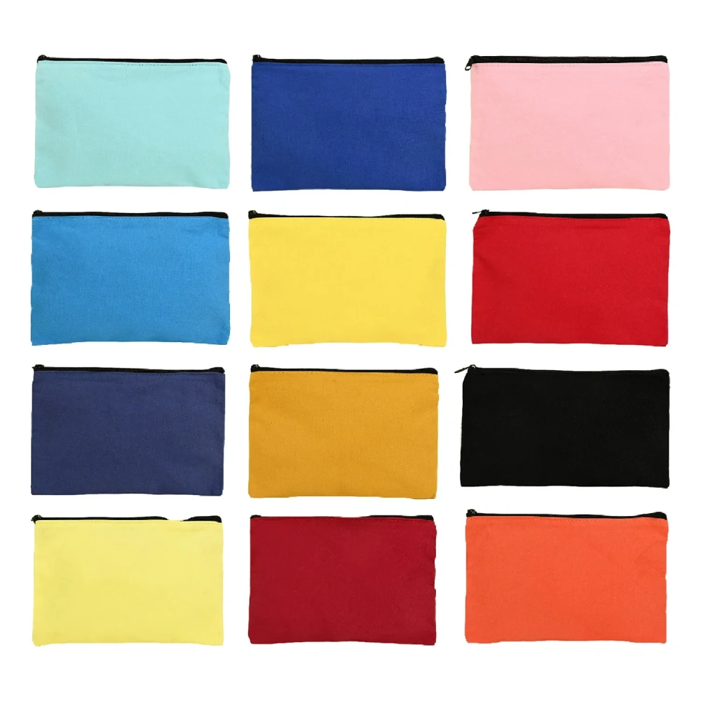 Plain Canvas Zipper Pouch - Low MOQ Wholesale