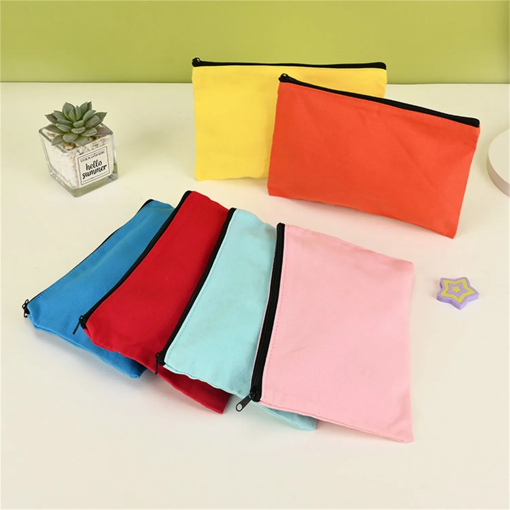 Plain Canvas Zipper Pouch - Low MOQ Wholesale