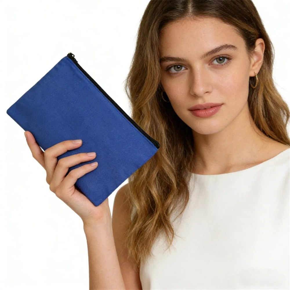 Plain Canvas Zipper Pouch - Low MOQ Wholesale