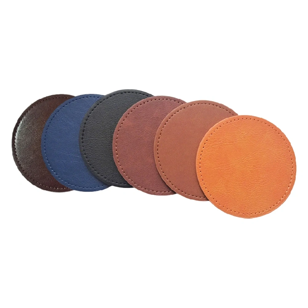 Round Leather/PU Coaster - Personalized Logo