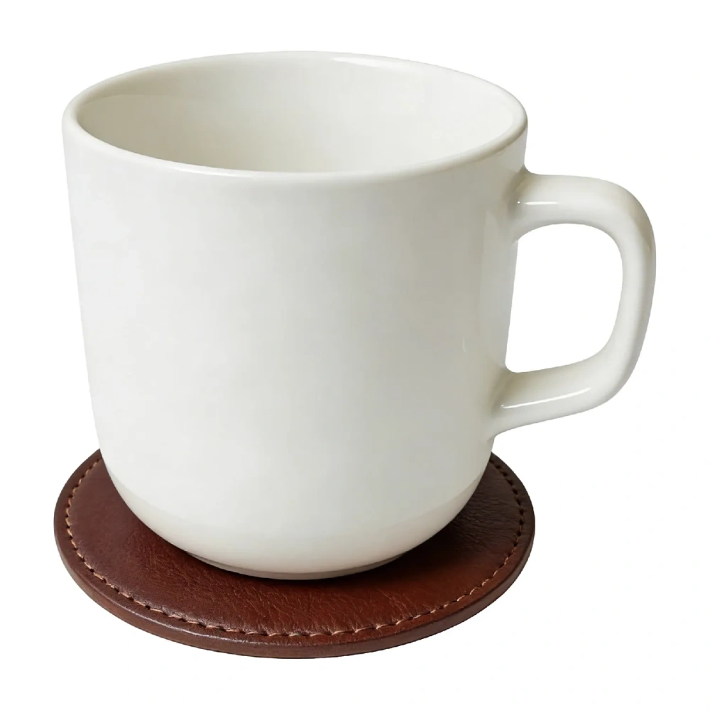 Round Leather/PU Coaster - Personalized Logo