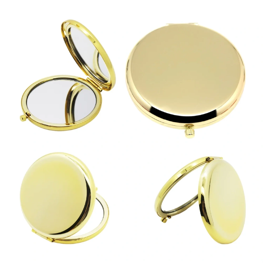 Gold Metal Compact Mirror - Premium Personalized