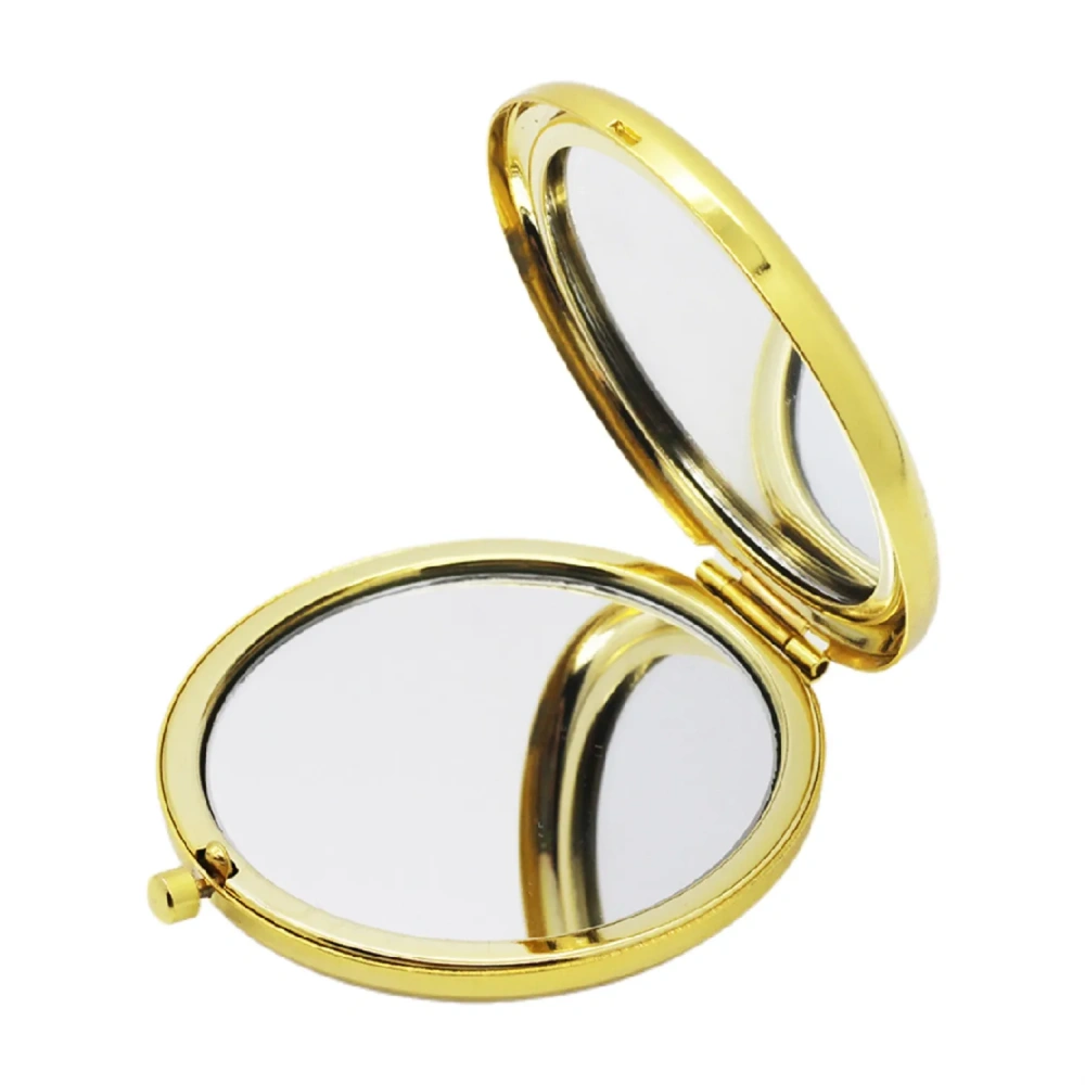 Gold Metal Compact Mirror - Premium Personalized