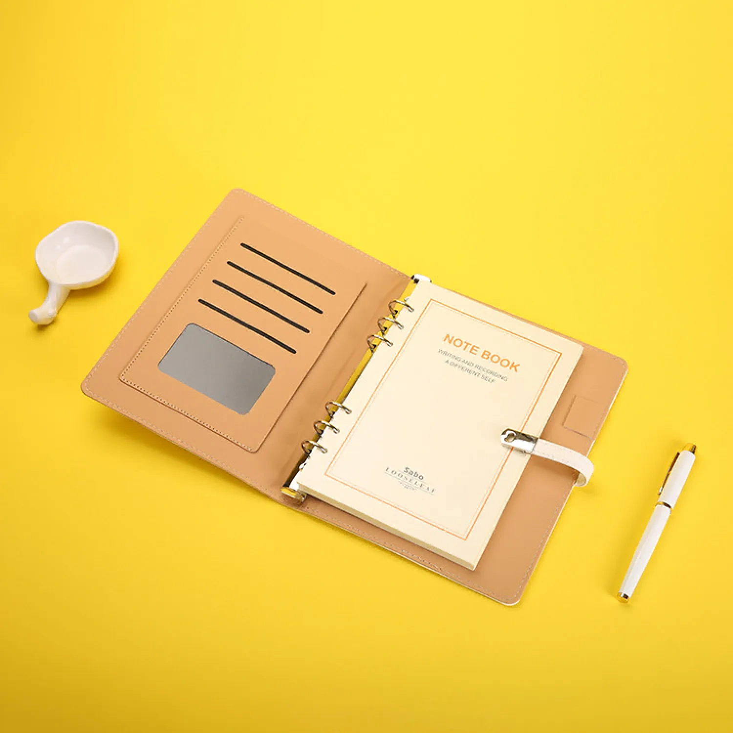 White A5 Magnetic Buckle Notebook - Wholesale