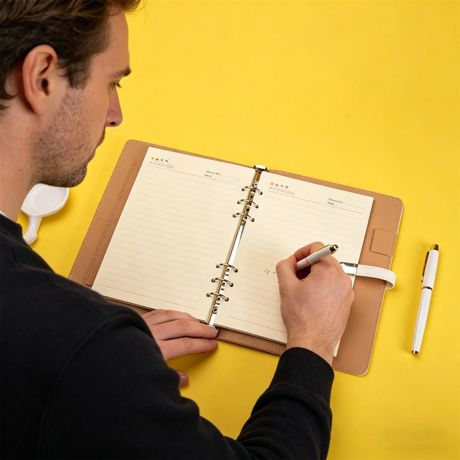 White A5 Magnetic Buckle Notebook - Wholesale