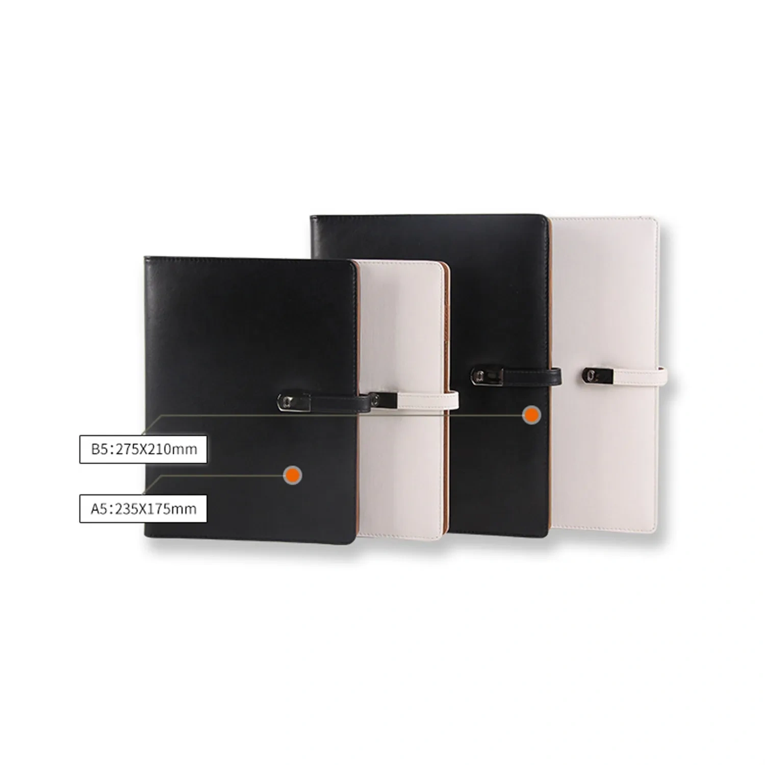 White A5 Magnetic Buckle Notebook - Wholesale