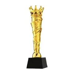 Custom Gold Crown Trophy for Annual Excellence Awards