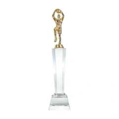 Custom Basketball Trophy with Golden Athlete Figure
