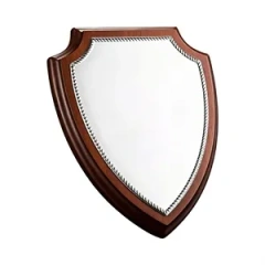 Custom Shield Shape Wood Plaque for Corporate Recognition