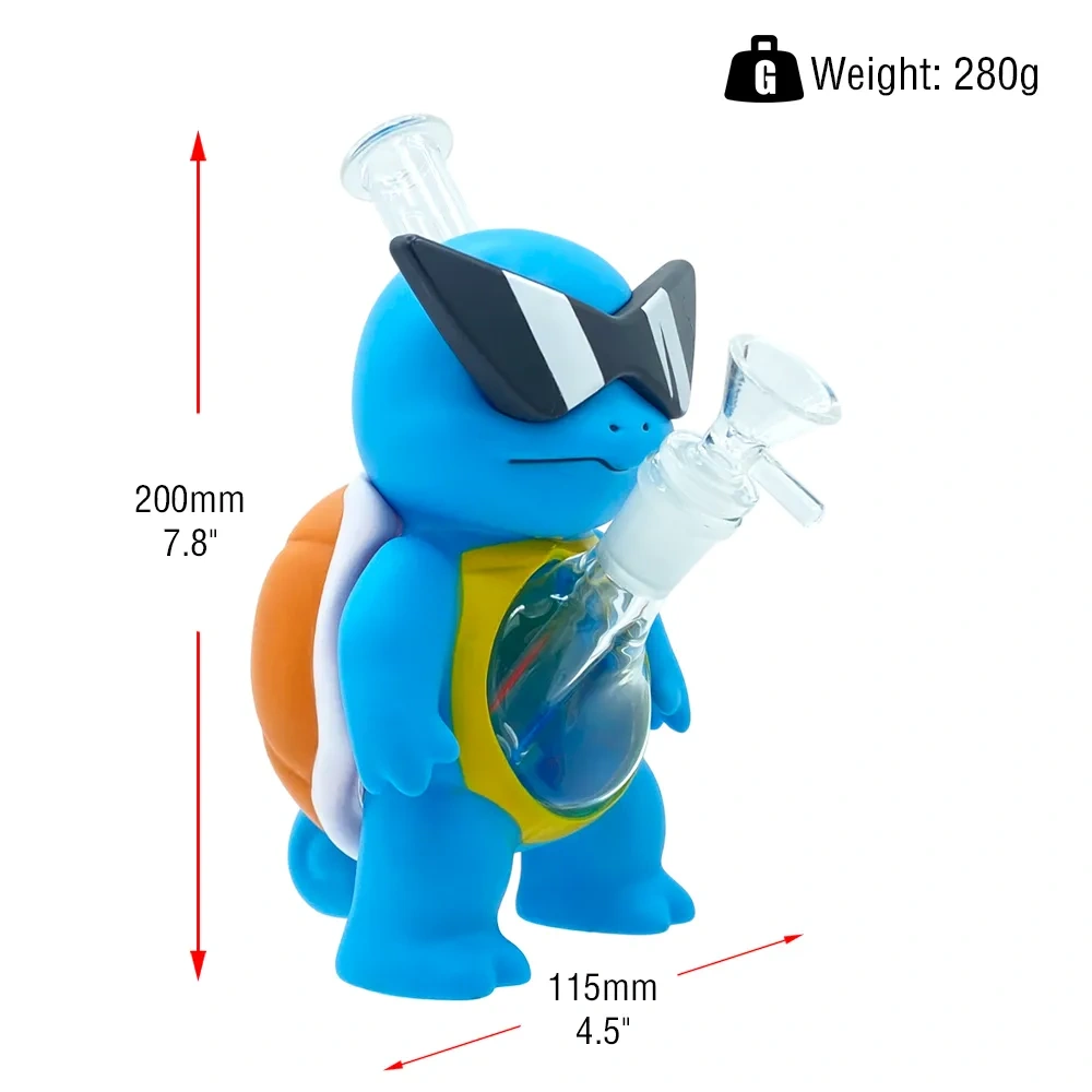 Custom Cool Squirtle Silicone Glass Water Pipe