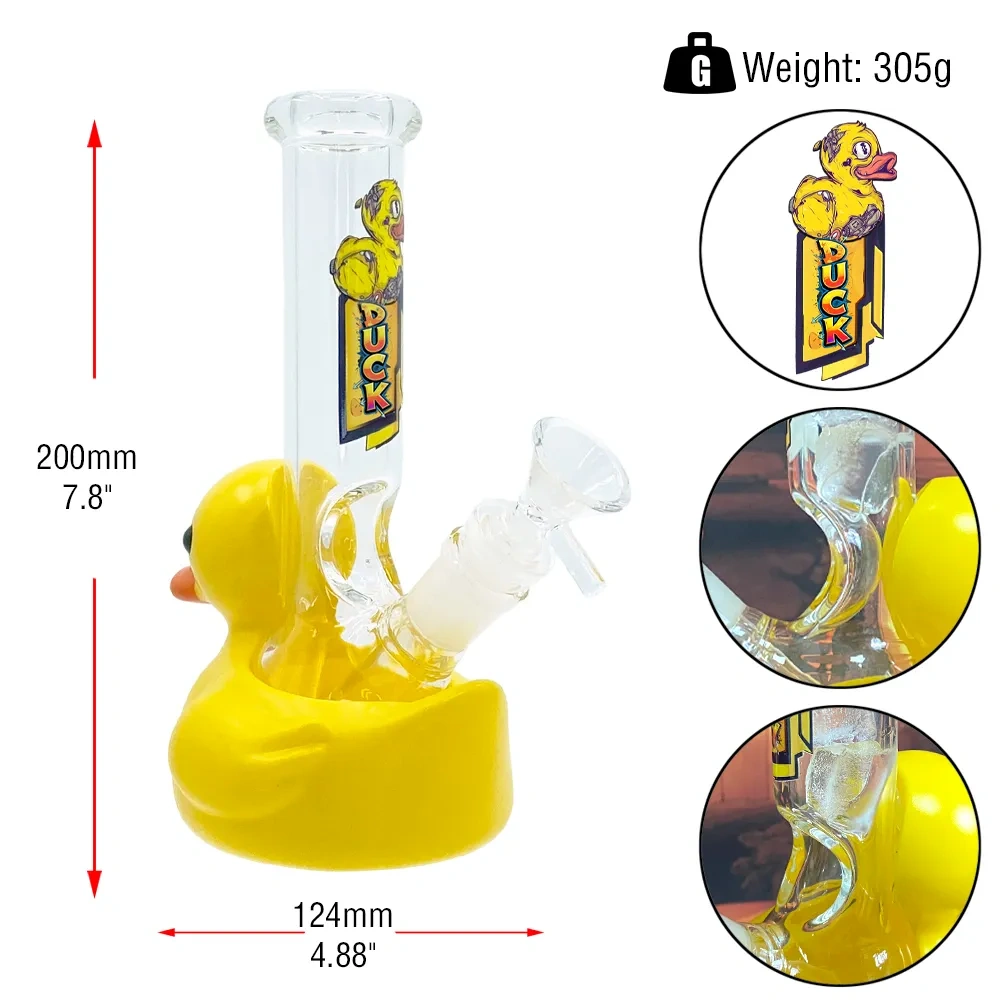 Custom Yellow Rubber Duck Resin Base Glass Water Pipe