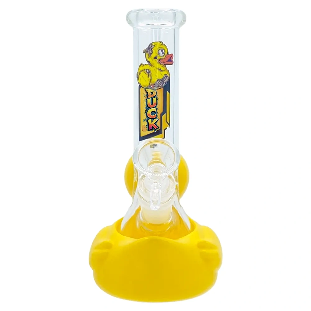 Custom Yellow Rubber Duck Resin Base Glass Water Pipe