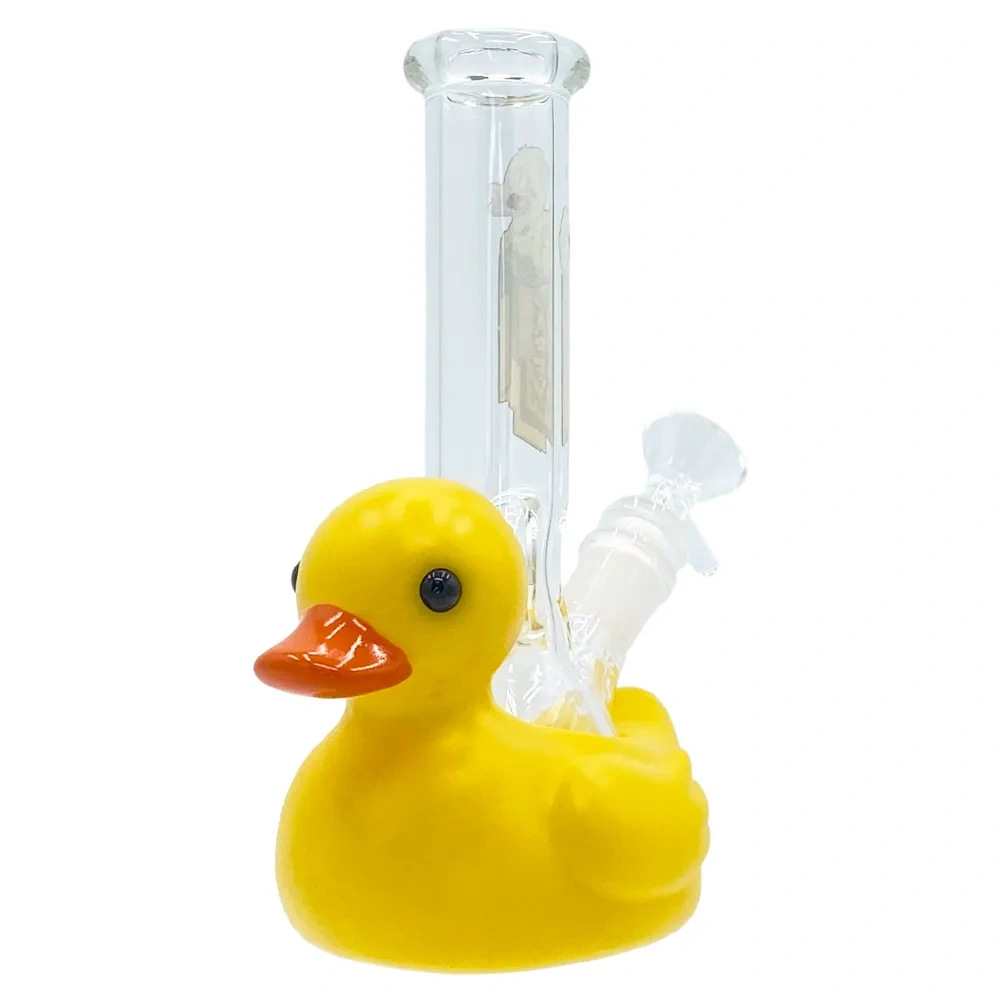Custom Yellow Rubber Duck Resin Base Glass Water Pipe
