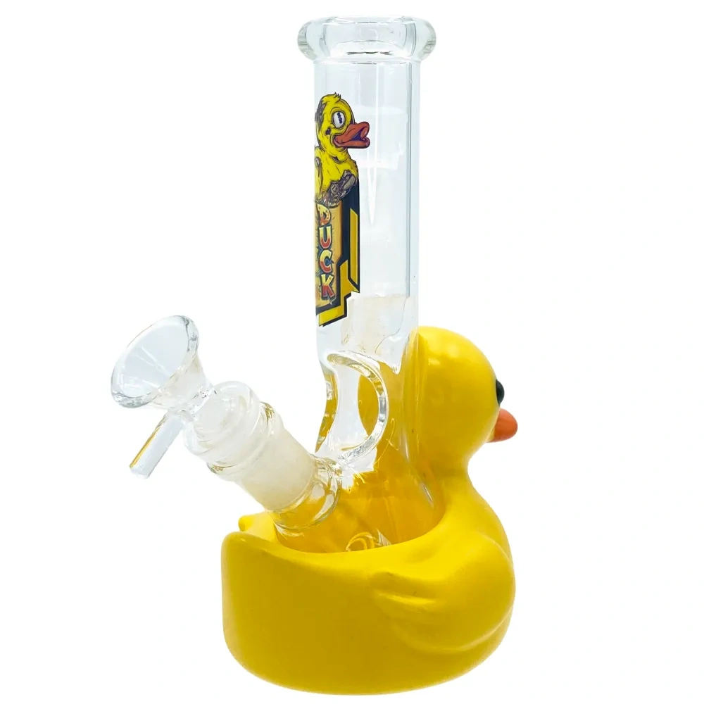Custom Yellow Rubber Duck Resin Base Glass Water Pipe