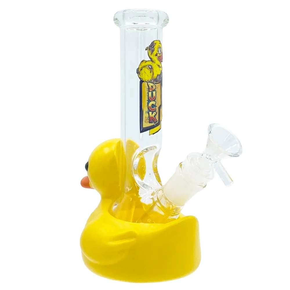 Custom Yellow Rubber Duck Resin Base Glass Water Pipe