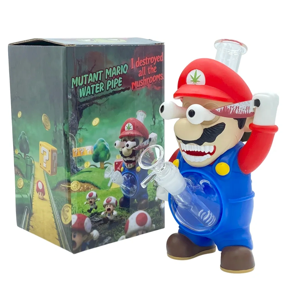 Custom Zombie & OG Mario Style Resin Glass Water Pipe Set