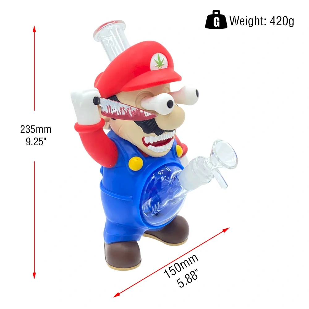 Custom Zombie & OG Mario Style Resin Glass Water Pipe Set